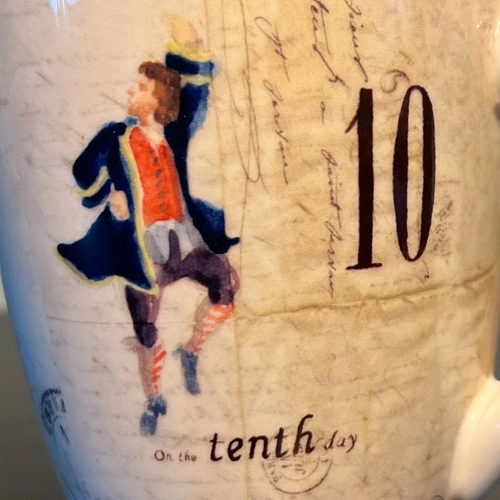 Williams Sonoma 12 Days Of Christmas Mug w/ Days 10, 11 & 12 ~ Christmas Carol